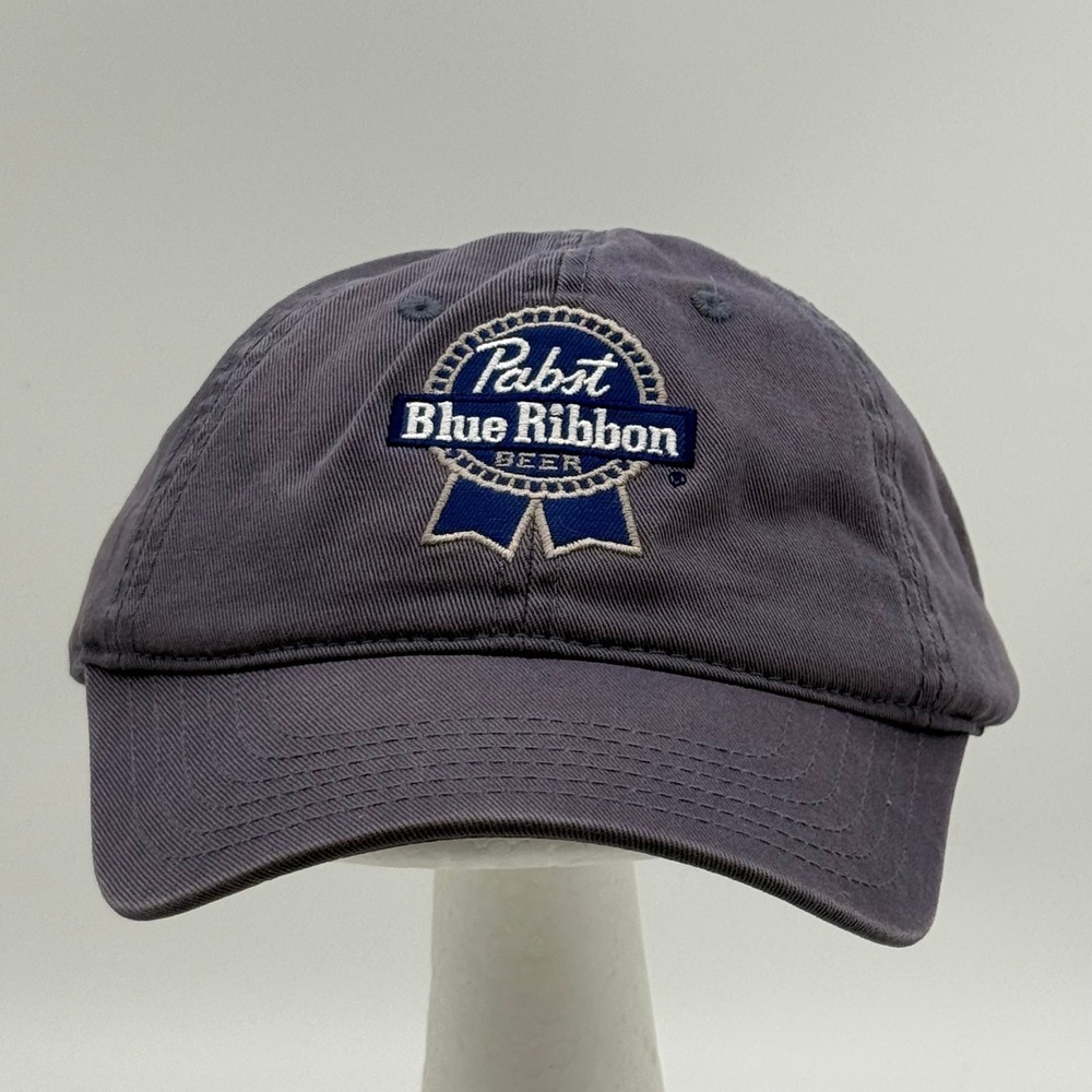 Pabst Blue Ribbon PBR Beer Logo Hat Blue Faded Dad Cap Adjustable Strapback